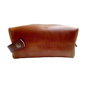 Wagoneer Leather Dopp Kit Men's Travel Toiletry Bag by Rustico Brass Trim
